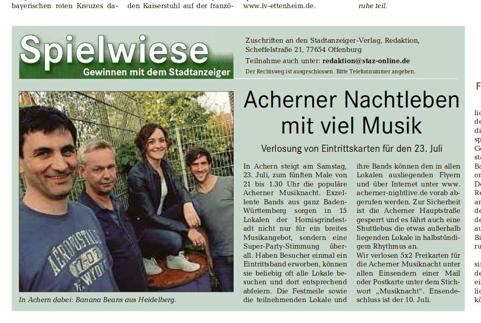 Stadtanzeiger Achern Nightlive 2016